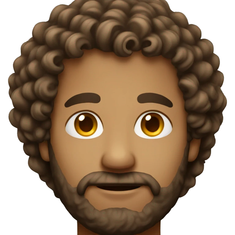 far man has curly hair emoji