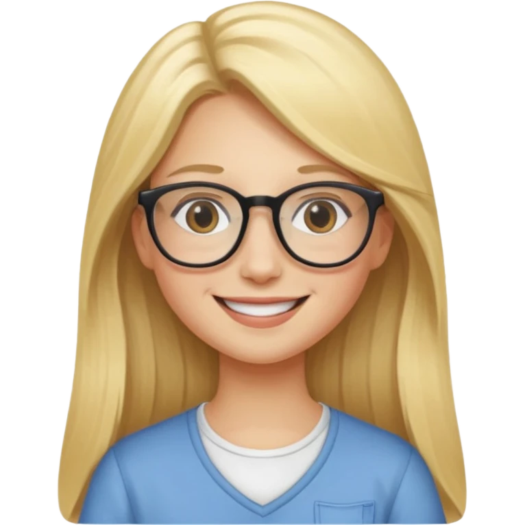je voudrai un emoji d'une fille aux cheveux longs et blonds avec des lunettes entrain de PASSER DES MOMENTS EN FAMILLE emoji