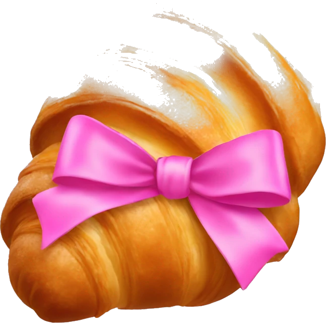 Croissant with a pink bow emoji