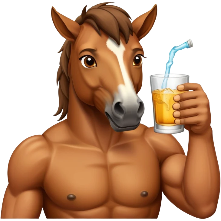 Mexican Horse drinking tequila  emoji