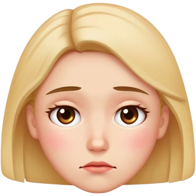 Sad face blushing emoji