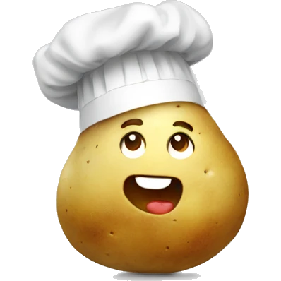 Potato with face and big chef hat emoji