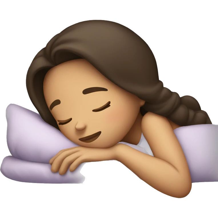 Brunette girl sleeping emoji
