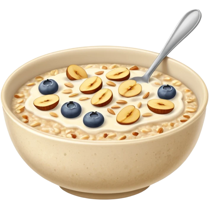 oatmeal porridge bowl, emoji