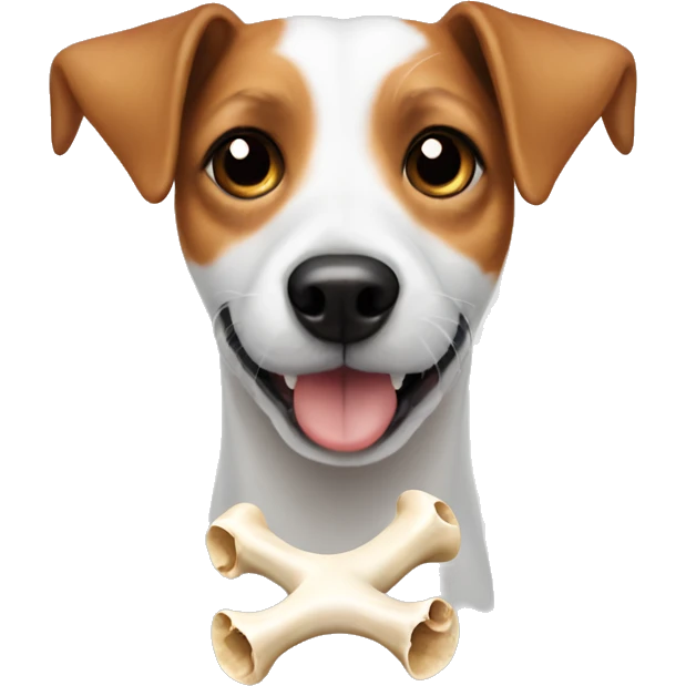 Jack Russell with a bone emoji