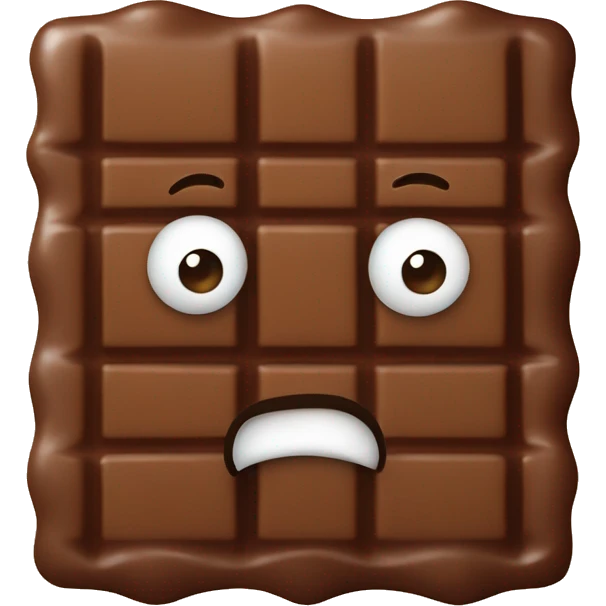 A square chocolate, salted caramel emoji