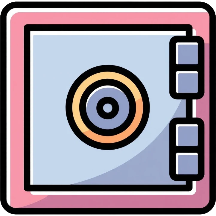 secure metal vault with a dial lock emoji