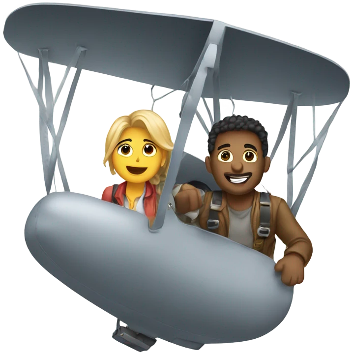 Two people hanging out of a plane emoji