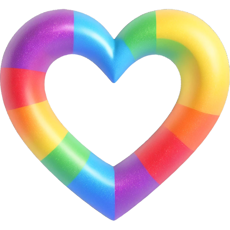 rainbow pride heart, 3D emoji style, no text, with a sparkle effect emoji