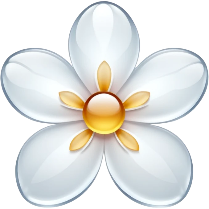 white sakura with a frosted glass effect emoji