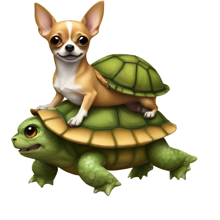 Chihuahua riding a turtle emoji