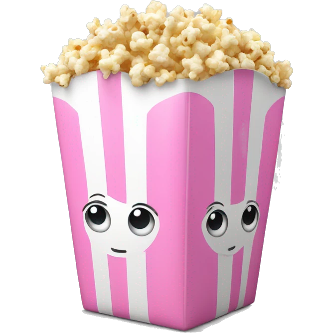 popcorn in pink-white box emoji