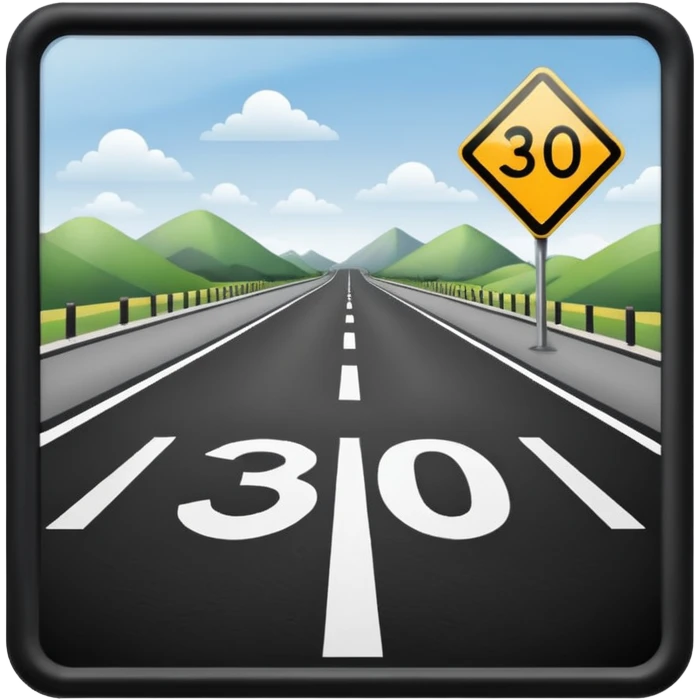 tempo 30 strasse und verkehrsschild emoji