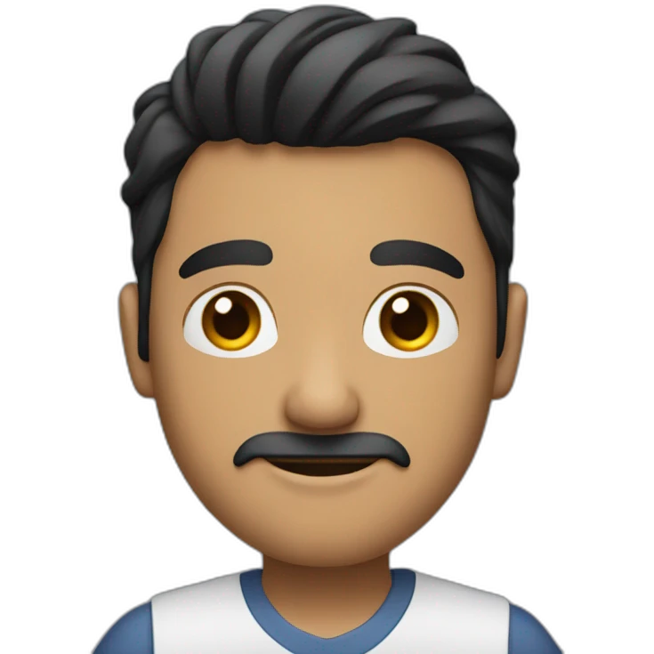 Men with computers and center parted black hair emoji