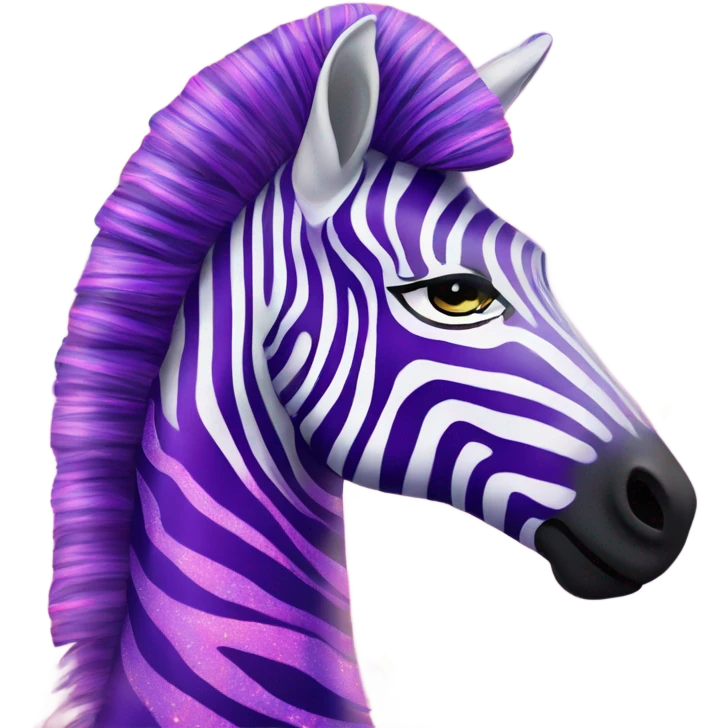Lisa frank rainbow zebra with glitter purple stripes emoji