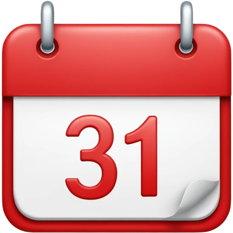 calendar with red top and number 31 emoji