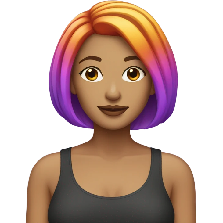 A light skinned beautiful woman with a multicolored bob hair cut  emoji