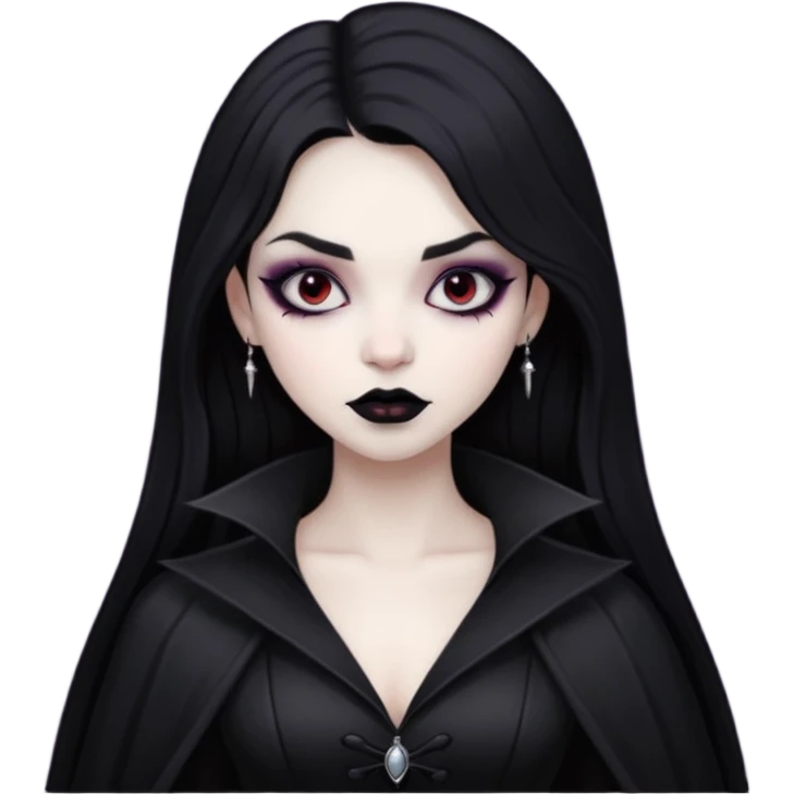 девушка вампир с темными волосами и готическим макияжем emoji