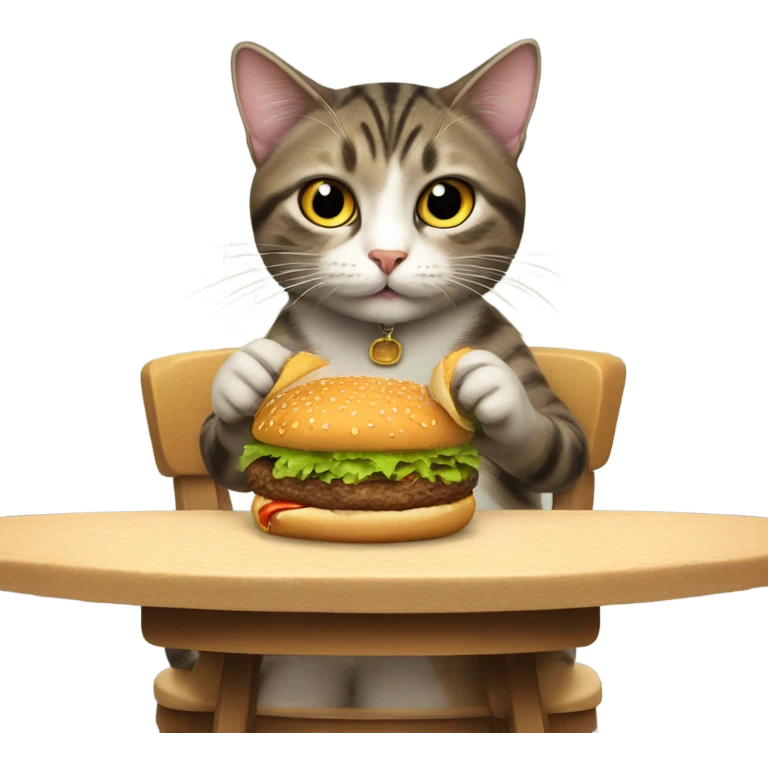 cat eating burger  emoji