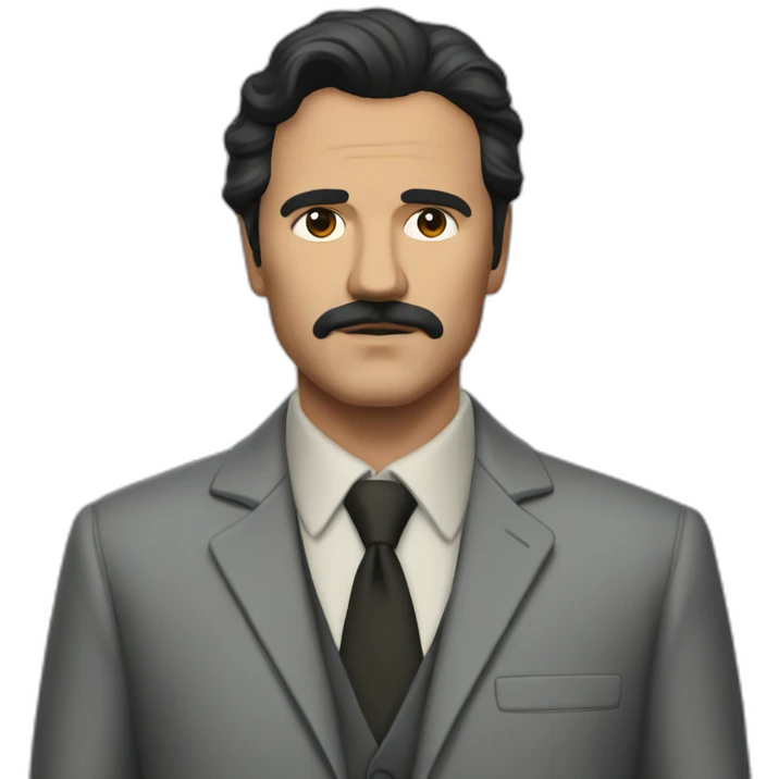 Javier Peña from Narcos Season 3 in a grey suit emoji