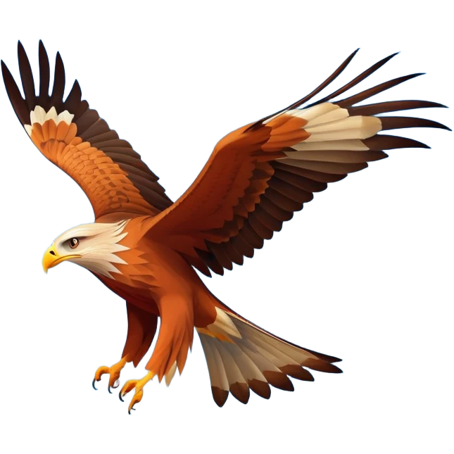 Red kite bird flying in sky emoji