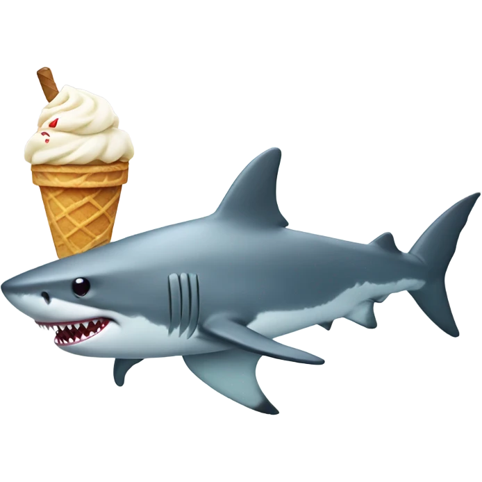 Shark with ice cream emoji