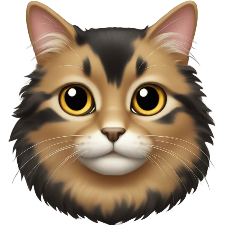 Fluffy black and tan cat emoji