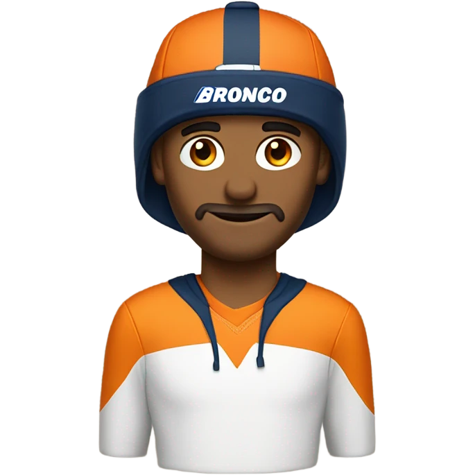 Caucasian man with broncos hat emoji