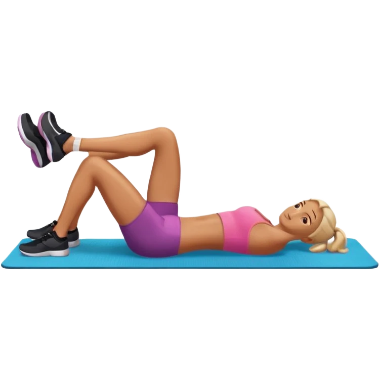 exercise mat with a figure lying and lifting legs emoji