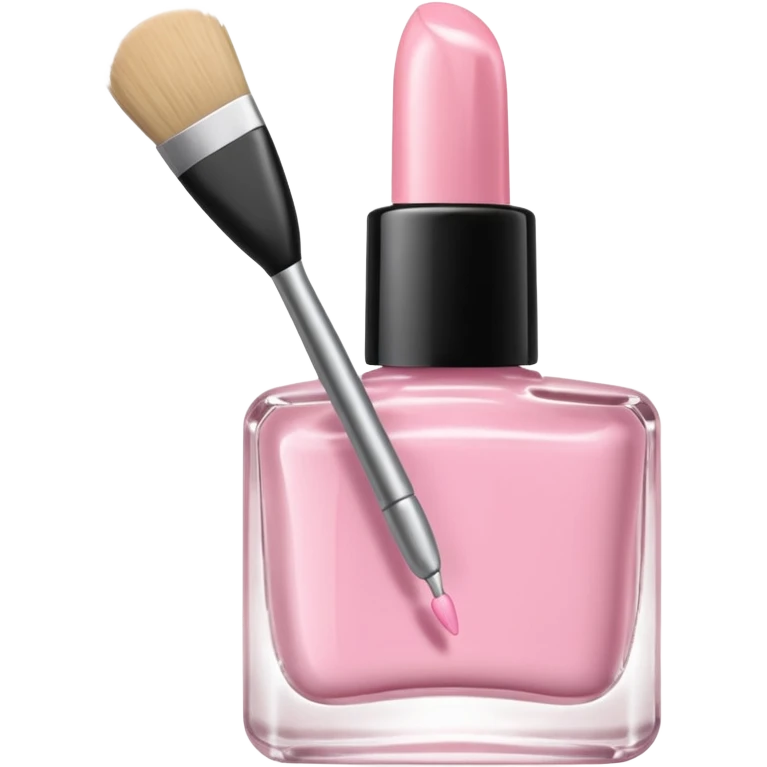 light pink nail polish bottle open brush emoji