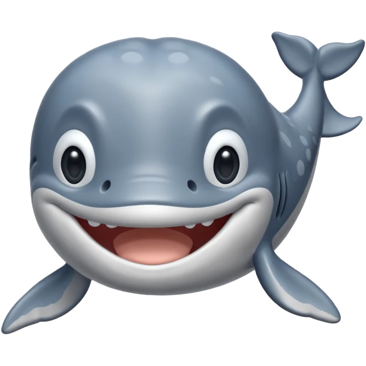 Grey whale toony with hands  emoji