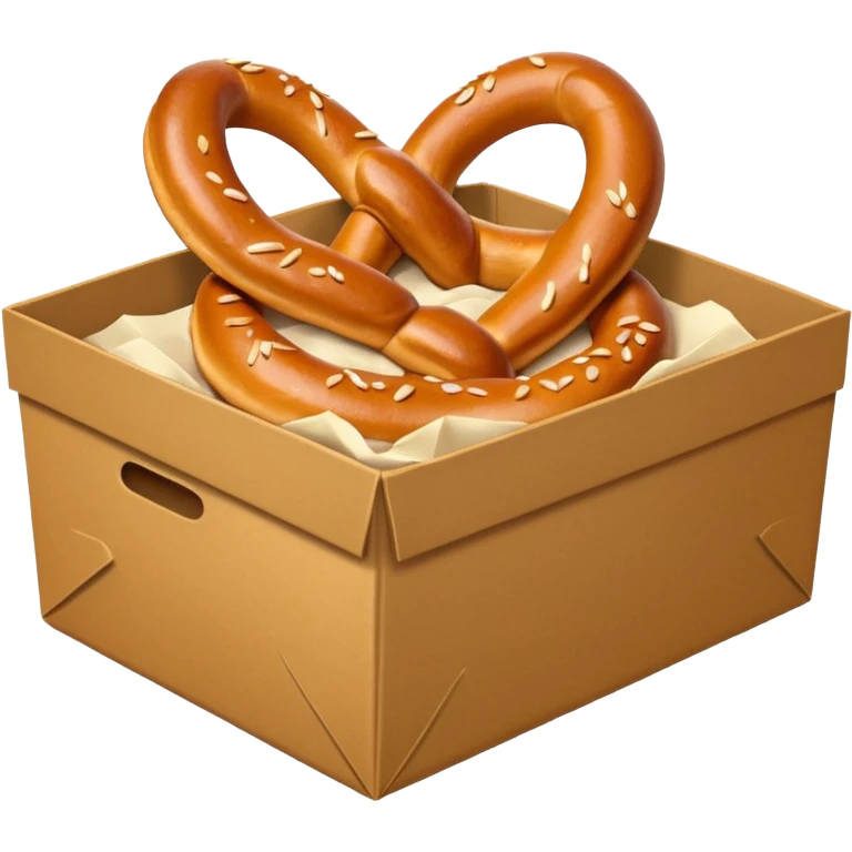 Pretzel on food paper box emoji