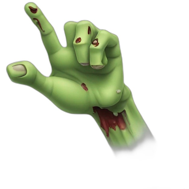 zombie hand pointing finger emoji