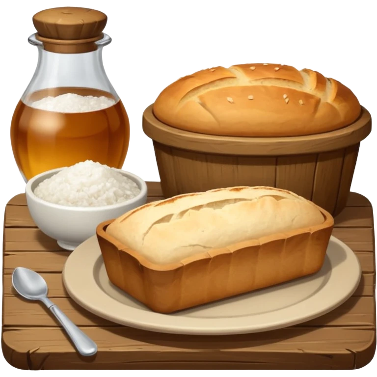  salt cellar and a loaf of peasant bread   emoji