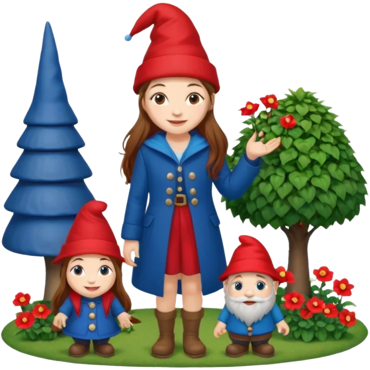 garden gnome, woman, full body emoji