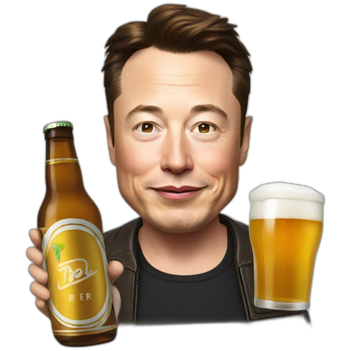 elon musk drink beer emoji