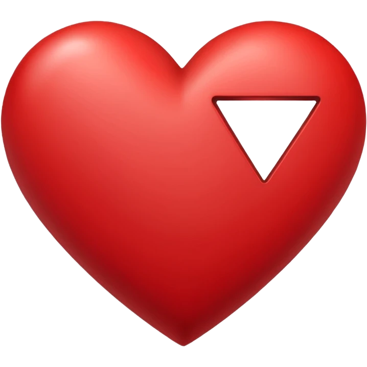 A heart and a triangle in the middle of the heart emoji