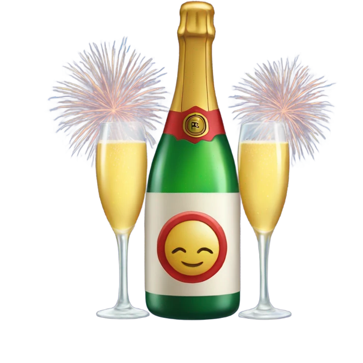 Champagne and fireworks  emoji