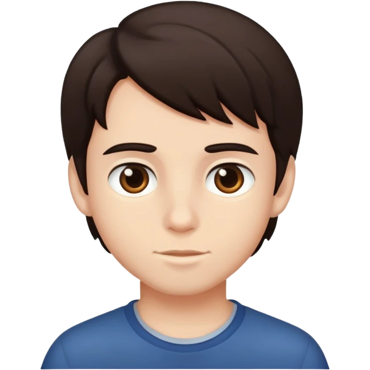 Boy with dark brown hair emoji