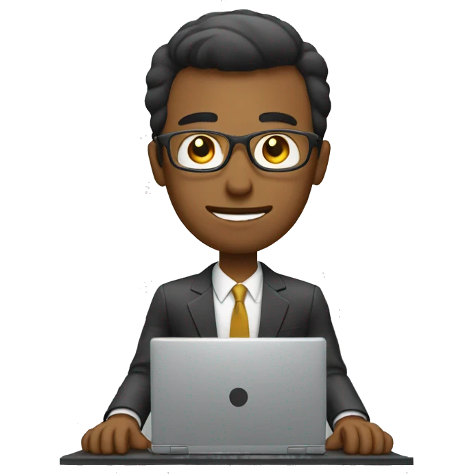 Businessman working on pc emoji