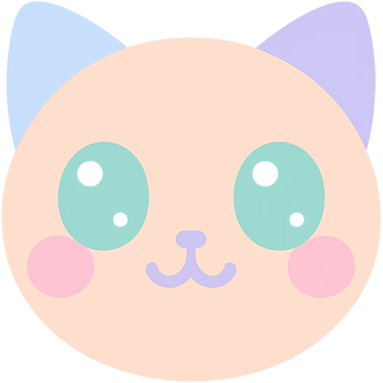 cute cat face emoji with :3 expression emoji