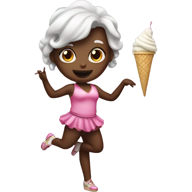 A dancer with a ice cream  emoji