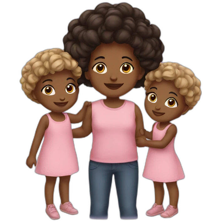 Black family 2 daughters emoji