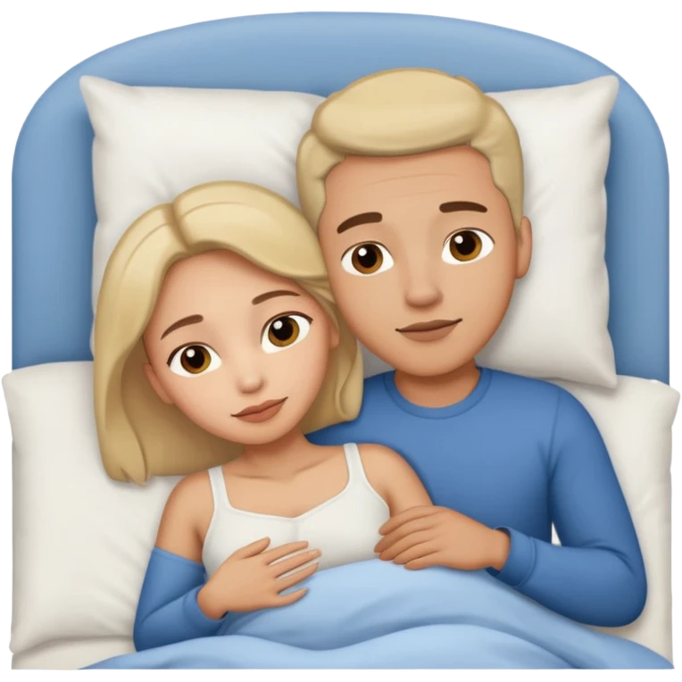 Yatakta yatan çıplak kız ve erkek emoji