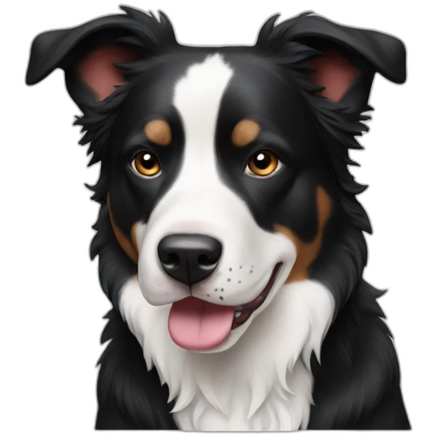 black-and-white-border-collie-american-bulldog emoji