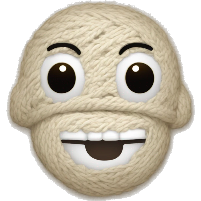 Create a white, beige stitch emoji