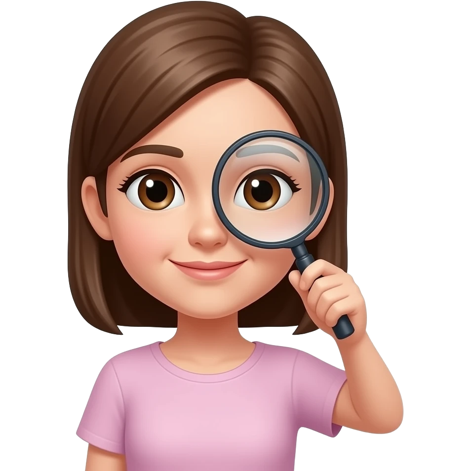 Girl with a Magnifying glass emoji