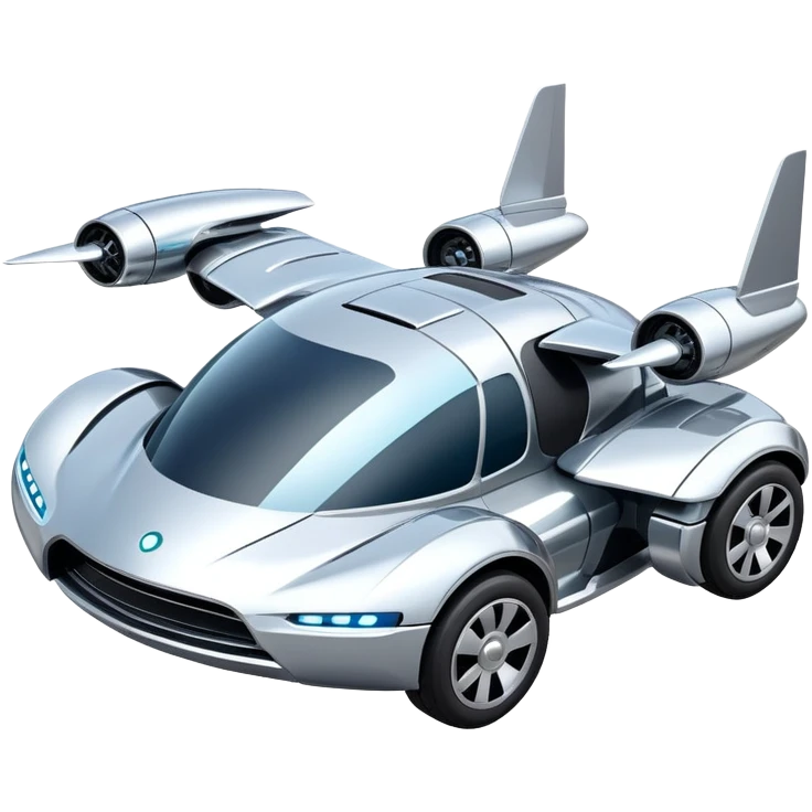 futuristic flying car with hover engines emoji