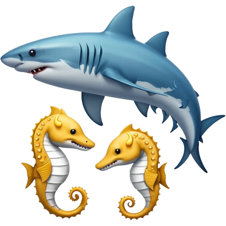 Shark with a seahorse emoji