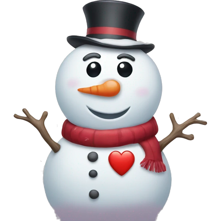 Snowman with heart eyes emoji